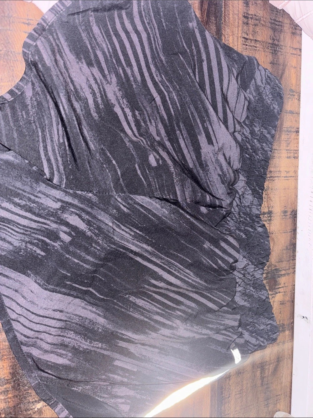 Abstract Black Short Sleeve Top